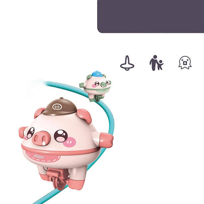Whimsy Wheels Tumbler Pig Toy for Creative Play