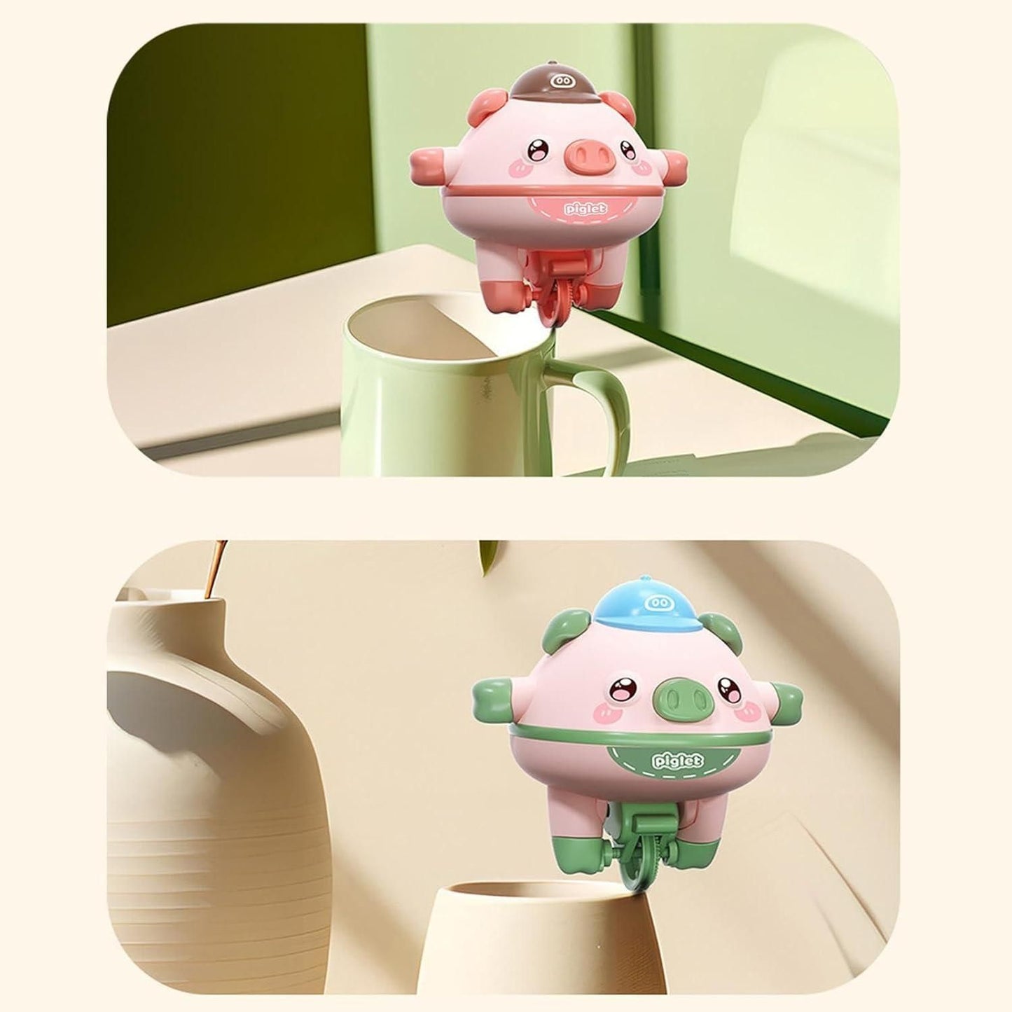 Whimsy Wheels Tumbler Pig Toy for Creative Play